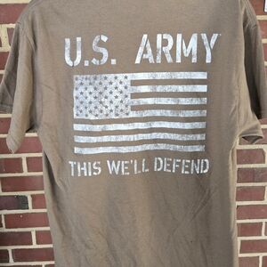 U.S. Army Brown COTTON Unisex T-Shirt Medium NEW